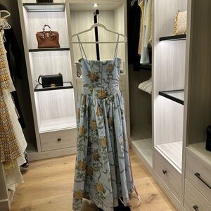 House of CB Blue and Gold Floral Maxi Dress